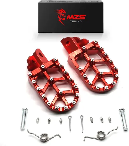 Miniatura 14 de MZS Estriberas para Dirt Bike, Estriberas CNC Motocross KLX 110 Reposapiés MX Pedal de Descanso Verde Compatible con KLX110 2002-2024 / KLX110L