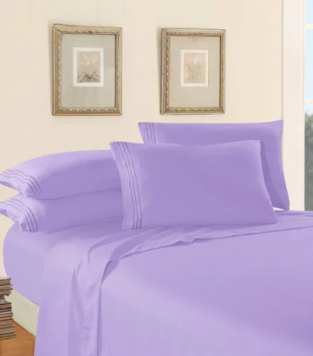 ¡Juego de sábanas de lujo de 4 piezas en Amazon! Diseño de calidad egipcia con 1500 hilos Elegant Comfort - Resistente a las arrugas y al Lila