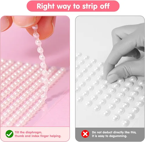 Miniatura 4 de MYDBUYSOME 5100 PIEZAS Adhesivos de Perla - Perlas Autoadhesivas para Peinado, Cara, Maquillaje, Ojos, Uñas, Manualidades, Gemas Adhesivas