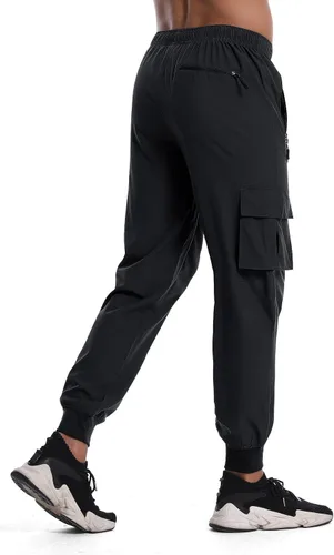 Miniatura 3 de Mens Cargo Joggers Pants Quick Dry Lightweight Running Athletic Workout Cargo Hiking Pants Casual Pants