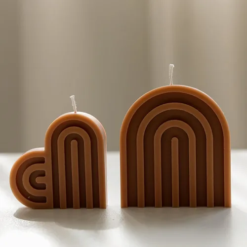 Miniatura 5 de Paquete de 2 moldes de fundición de joyería de resina para puerta de arco y vela de línea de corazón, molde de silicona 3D para suministros