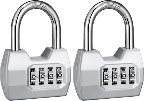 Miniatura 32 de 1 Paquete disecu Candado de Combinación de 4 Dígitos, Impermeable para Exteriores, para Casillero de Gimnasio Escolar, Cerca, Portón, Cobertizo, Rosa