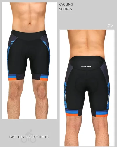 Miniatura 2 de DEALYORK Pantalones cortos de ciclismo acolchados para hombre, ropa interior de bicicleta con acolchado 3D, forro de montaña, para ciclismo