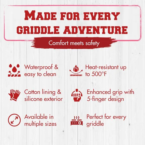 Miniatura 6 de KITCHEN PERFECTION Guantes de silicona para horno y plancha -Guantes de barbacoa y parrilla resistentes al calor extremo - Maneja comida caliente