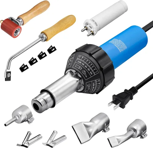 Soldador de plástico con aire caliente 1600W Kit de soldadura de plástico para techos 110V, soldador de plástico con aire caliente de mano con