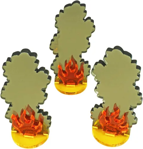 Miniatura 9 de LITKO Marcador Flaming Wreckage, pequeño Juego de 7 Base de 0.591 in, 1.181 in de alto Compatible con Warhammer 40K, Age of Sigmar