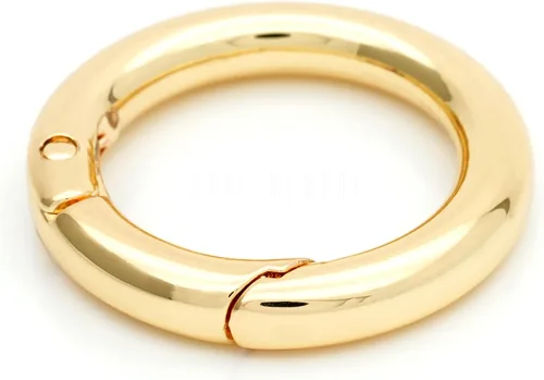 Miniatura 3 de CRAFTMEMORE 2 unids 1 1/2 pulgadas O Rings Snap Clip Spring Opening O-Ring Mosquetón Llavero Cierre redondo Hebilla Monedero Hardware SCOS (dorado)