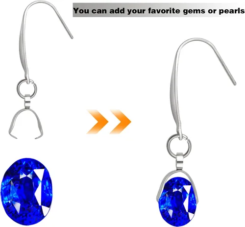 Miniatura 5 de Ganchos para aretes de acero inoxidable, 30 ganchos hipoalergénicos para aretes con hebilla de alambre para mujer, suministros de fabricación