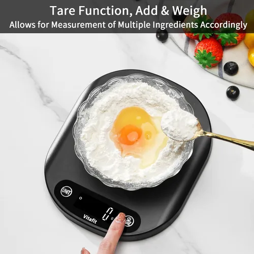 Miniatura 7 de Vitafit - Báscula digital para alimentos de 15 kg/33 lb de alta precisión de 0.1 oz/1 g, nuestra propia báscula de cocina de fábrica profesional