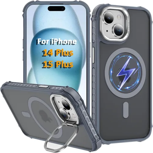 Miniatura 42 de i Phone 13 - Funda para iPhone 14, compatible con carga inalámbrica MagSafe, resistente, a prueba de golpes, soporte ajustable, color rojo mate