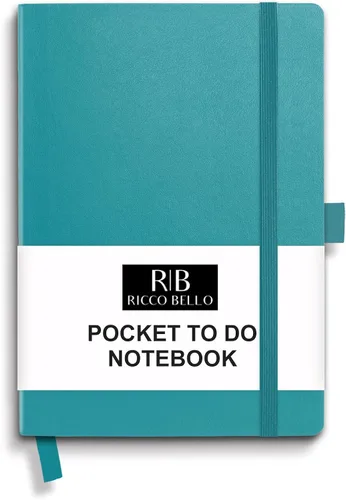 Miniatura 9 de RICCO BELLO - Cuaderno de lomo pegado con marcador Sin fecha, piel sintética, soporte para bolígrafo, planificador de productividad