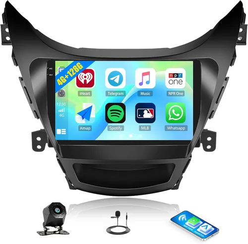 Miniatura 9 de 8-Core 4+64G Android Car Stereo para Hyundai Elantra 2011-2013 con Carplay Android Auto 59 Tema 9 pulgadas Pantalla táctil Bluetooth 5.0 FM/RDS