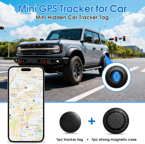 Miniatura 2 de Mini GPS Tracker for Vehicles (Universally for Android & iOS), Hidden Car Location Tracker w/Magnetic Case, Item Finder for Google Find Hub & iOS