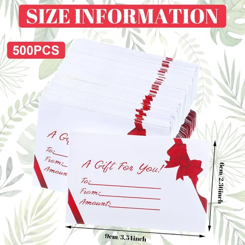 Miniatura 2 de Eaasty 500 fundas para tarjetas de regalo, sobres para tarjetas de Navidad, fundas protectoras para negocios, 2.36 x 3.54 pulgadas (Bow)