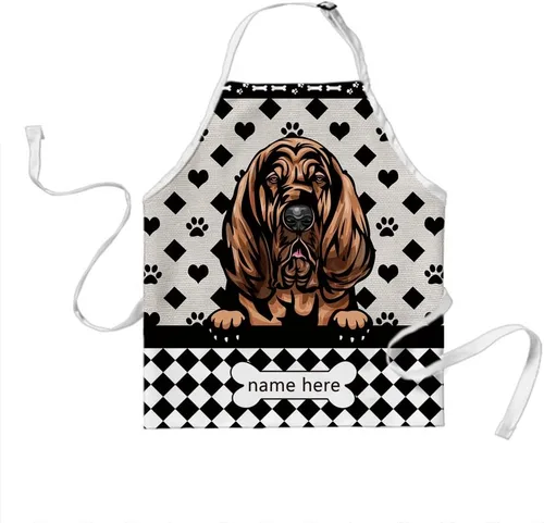 Miniatura 26 de Delantal de aseo de perros de lunares personalizado lindo perro Airedale, rojo (Airedale)