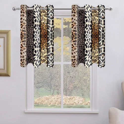 Miniatura 62 de Cortina opaca con estampado de animales salvajes, para oscurecer la habitación, con aislamiento térmico, con ojales para sala, comedor, dormitorio
