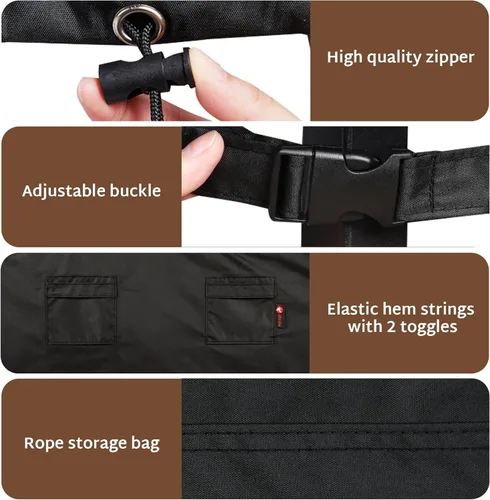 Miniatura 6 de iBirdie Juego de fundas para muebles de patio al aire libre, 180 x 96 pulgadas, impermeable, resistente a la intemperie, 600D para mesa de comedor