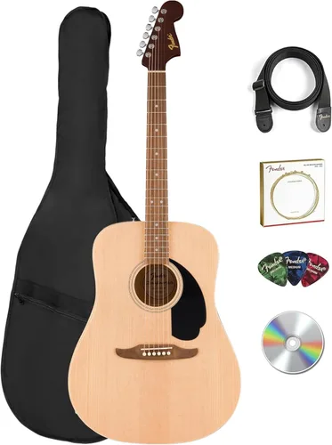 Miniatura 17 de Fender Guitarra acústica Dreadnought - Paquete natural con estuche, afinador, cuerdas, correa y púas