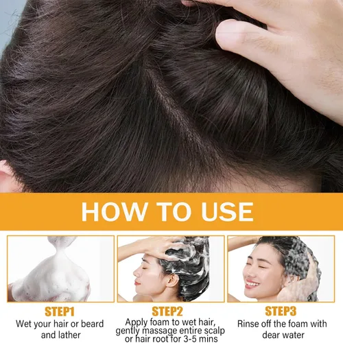 Miniatura 5 de Champú de barra inversa de cabello gris, jabón negro para barba de cabello gris con ingredientes naturales, barra inversa de jabón de melena gris