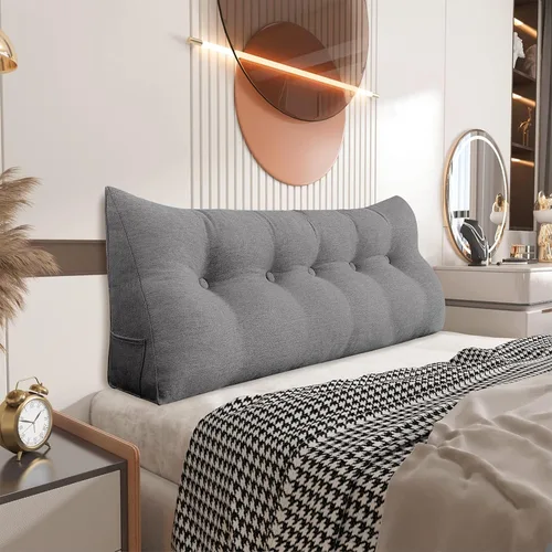 Miniatura 33 de Almohada de cuña pequeña para cabecero; almohada para leer, para sentarse en la cama, almohada triangular de respaldo para adultos, almohada