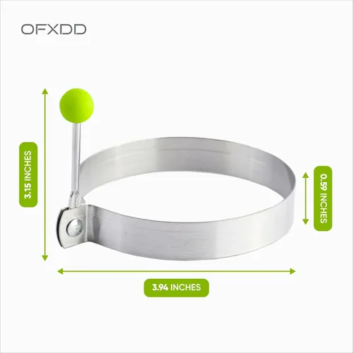 Miniatura 5 de Anillos de huevo para freír huevos para el desayuno - Anillo redondo para cocinar huevos con acero inoxidable - Molde de anillo de huevo Mcmuffin