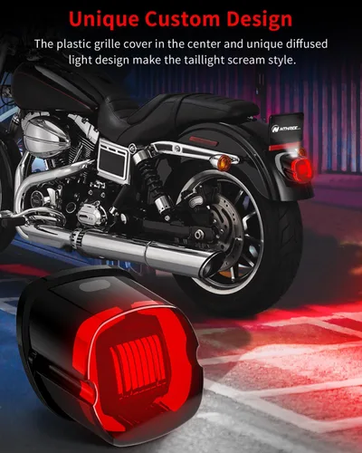 Miniatura 2 de NTHREEAUTO Luz trasera de freno estroboscópica LED ahumada, compatible con Harley Dyna Road King Electra Glide Sportster Heritage Softail Fatboy