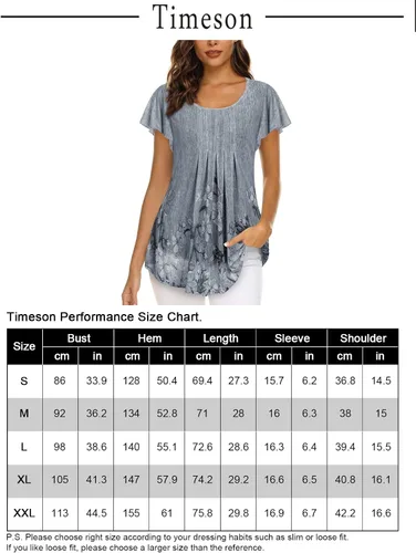 Miniatura 5 de Timeson Blusa de manga corta para mujer, diseño floral, doble capa, informal, elegante