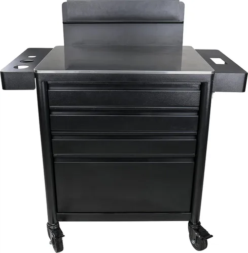 Miniatura 2 de TATARTIST Carrito de salón con ruedas, estación de trabajo de tatuaje, mesa de almacenamiento, cajones de salón, carrito rodante, gabinete de spa