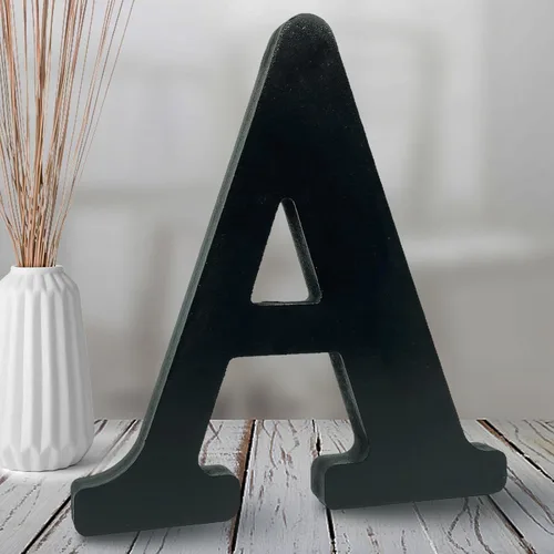 Miniatura 8 de AOCEAN Letras de madera negra de 8 pulgadas Letras de madera sin terminar para decoración de Halloween Letras decorativas de pie Tablero