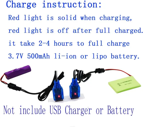 Miniatura 5 de Blomiky Paquete de 2 cables de carga de batería de litio de 3.7 V con enchufe negro SM-2P para algún tipo de mini RC anfibio acrobacias