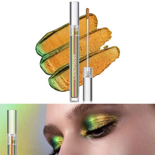 Miniatura 2 de Sombra de ojos de camaleón líquida metálica, aspecto de ojos multidimensional, maquillaje holográfico de larga duración con purpurina multicolor