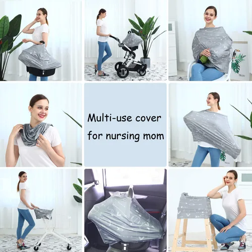 Miniatura 4 de Fundas de asiento de coche para bebé, cubierta de toldo para asiento de automóvil, funda multiusos para lactancia materna, fundas transpirables