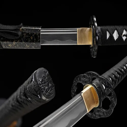 Miniatura 5 de Wuton Espada Katana real afilada 1060 de acero de alto carbono, espada samurái real de espiga completa lista para batalla, espadas samuráis