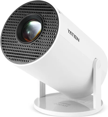 Mini proyector inteligente WiFi 6 Bluetooth 5.4 5W altavoz base de sonido, rotación de 180°, 720P Android 11.0 170 lúmenes ANSI pantalla de 110