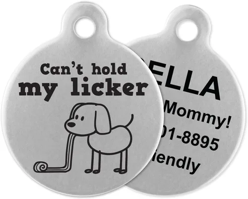 Miniatura 15 de If It Barks - Etiquetas de identificación de mascotas grabadas para perros - Etiquetas de identificación personalizadas de acero inoxidable - Estoy