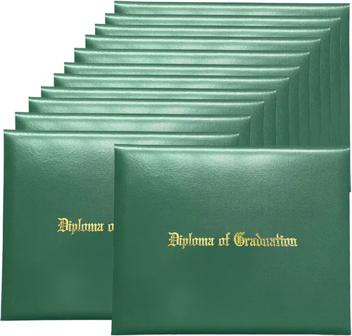 Miniatura 12 de MyGradDay Cubierta de diploma impresa 8.5x11 titular del diploma de graduación cubierta de cuero liso tamaño carta negro