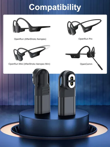 Miniatura 2 de seynli [Paquete doble] Adaptador USB C Convertidor de cargador para auriculares Aftershokz, compatible con Shokz Aeropex, OpenRun, OpenRun Pro