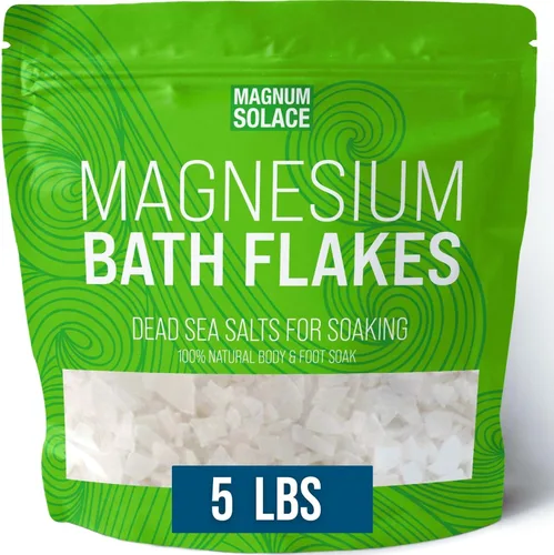 Copos de magnesio para baño, escamas de cloruro de magnesio, sales del mar muerto para remojar, 5 libras