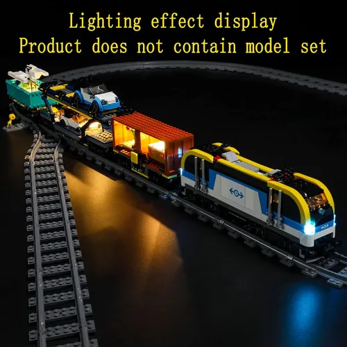 Miniatura 4 de GEAMENT Kit de luces LED compatible con Lego Freight Train - Juego de iluminación para modelo de construcción City 60336