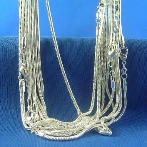 Miniatura 9 de Wholesale Lots - Collar unisex de plata de ley 925 con cadena de serpiente, accesorios de joyería para bricolaje, Metal