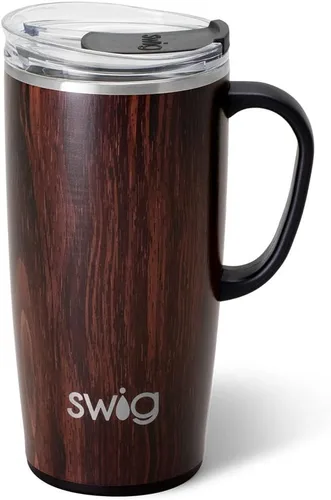 Miniatura 25 de Swig Life Taza de Viaje de 18 oz, Vaso Aislante con Asa y Tapa, Taza de Café de Viaje, Compatible con Portavasos, Acero Inoxidable, Vaso de 18 oz