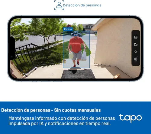 Miniatura 5 de Tapo Cámara de seguridad inalámbrica para exteriores de 1080p, batería de hasta 180 días, detección de persona, visión nocturna a color, Negro