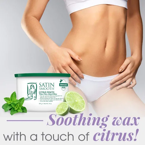 Miniatura 2 de Satin Smooth Cera Dura de Película Fina Citrus Mojito - Cera para Depilación, Depilación Sin Tiras para Piel Sensible, Ideal para Cabello Fino a