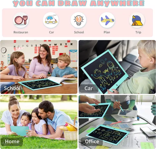 Miniatura 5 de Tableta de escritura LCD para niños, tablero electrónico colorido para garabatos electrónicos de 15 pulgadas para niños a partir de 3 años, juguetes