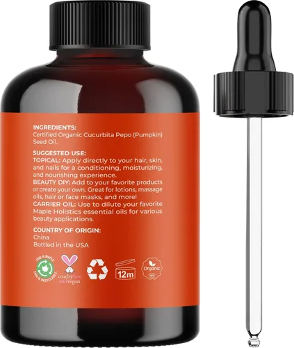 Miniatura 5 de Aceites de semillas de romero y calabaza para el crecimiento del cabello, aceite esencial puro de romero y aceite de calabaza orgánico para hombres