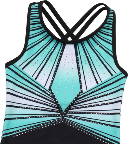 Miniatura 40 de MODAFANS Leotardos de gimnasia para niñas brillantes para bailar ballet, pantalones cortos con espalda cruzada