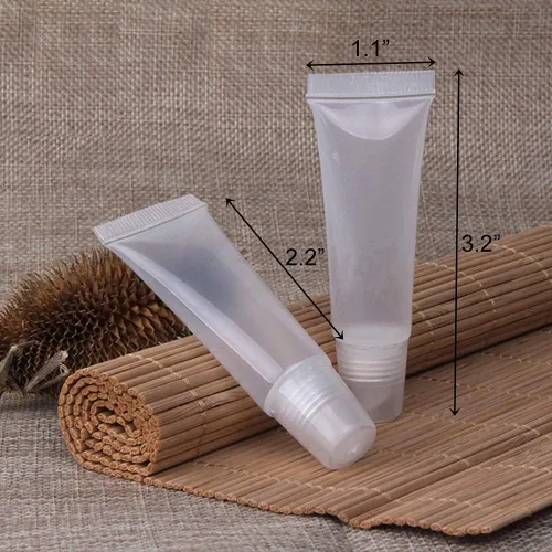 Miniatura 5 de BlingKingdom 6 piezas de tubos de brillo labial de 0.27 fl oz transparentes y suaves, contenedores vacíos rellenables para bálsamo labial, tubos
