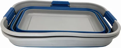Miniatura 2 de SAMMART Cesta plegable de plástico de 21 litros (5.5 galones), contenedor de almacenamiento plegable y organizador, tina de lavado portátil, cesta