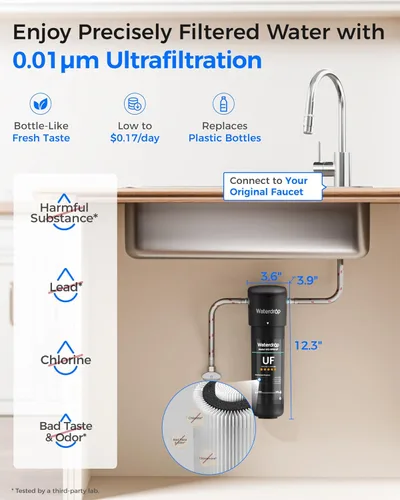 Miniatura 2 de Waterdrop 10UA-UF - Sistema de filtro de agua para debajo del fregadero, 1 año, reduce el plomo, el cloro, el mal sabor y el olor, se conecta