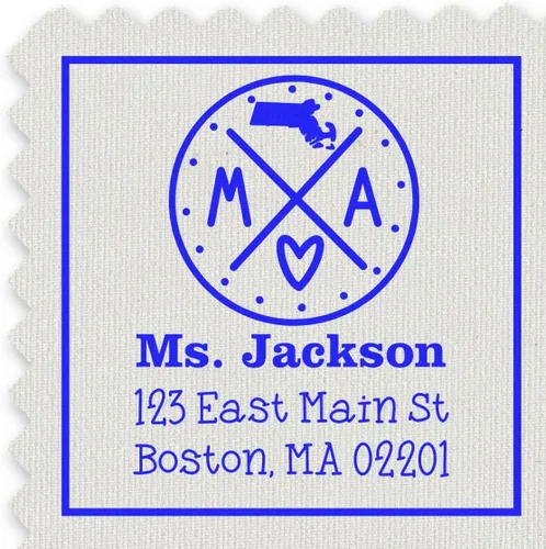 Miniatura 73 de Sello entintado moderno con nombre y dirección del estado de Alabama – Sello de dirección de devolución personalizado para invitaciones de despedida